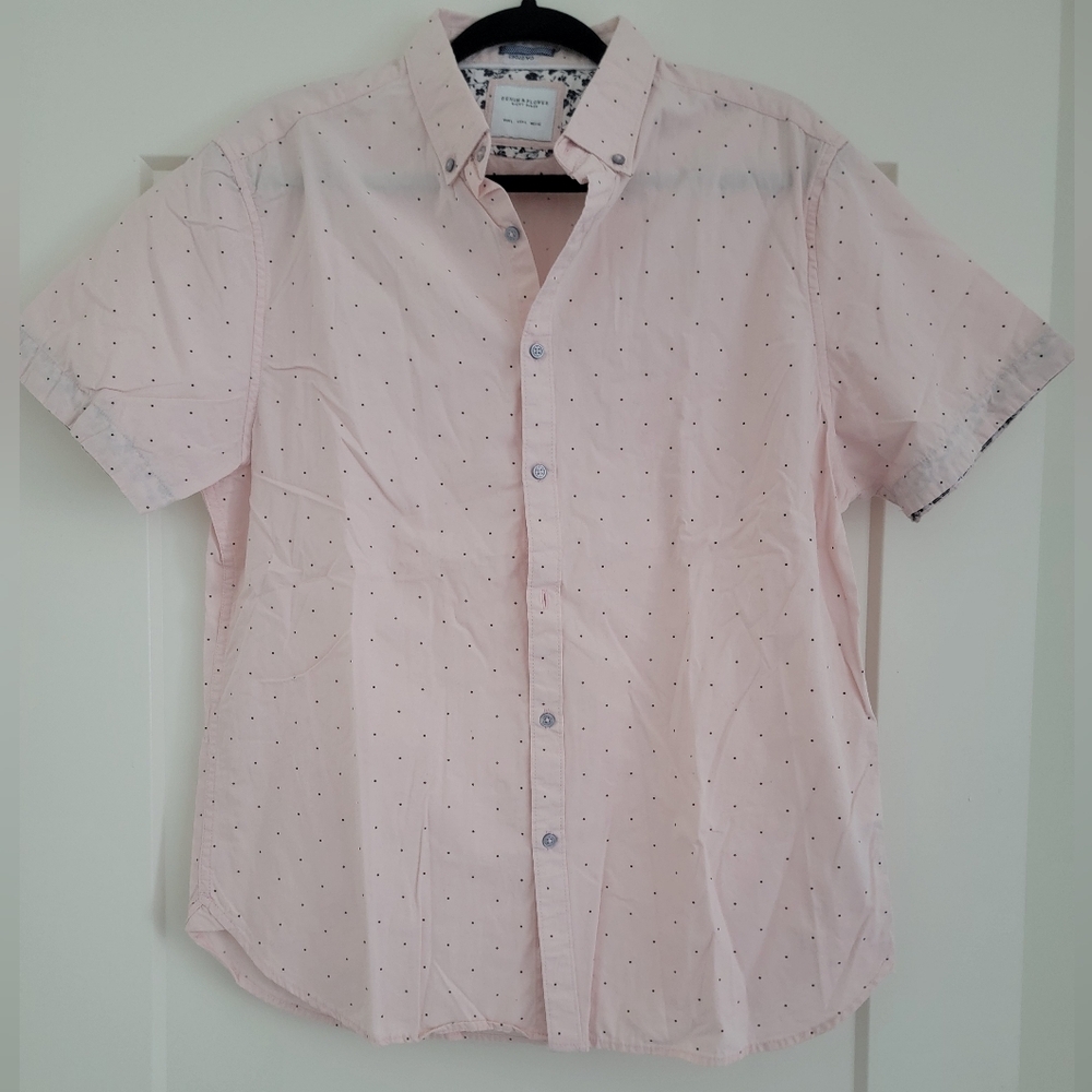 Denim & Flower Pink Casual Button Down Shirt
